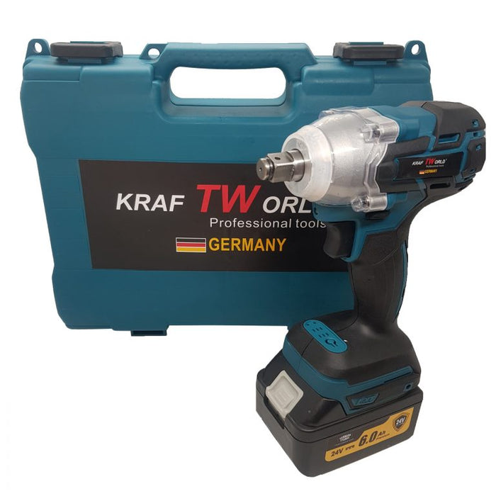 Акумулаторен ударен гайковерт с 2 батерии 24V 6000 mAh