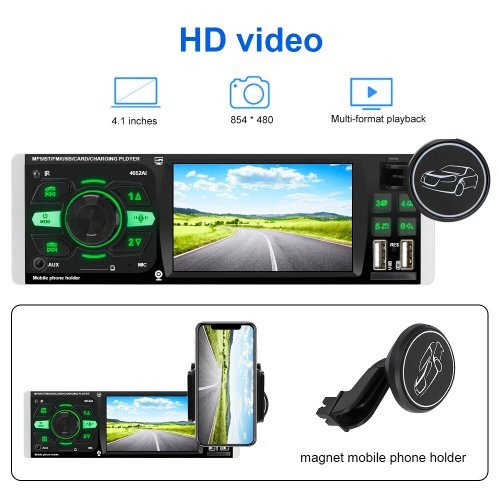 MP5 Авто плеър с 4,1″ дисплей, Bluetooth, MP3, слот за карта памет авто радио