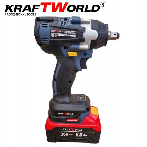 Акумулаторен гайковерт Kraftworld 36V 8Ah с две батерии и куфар