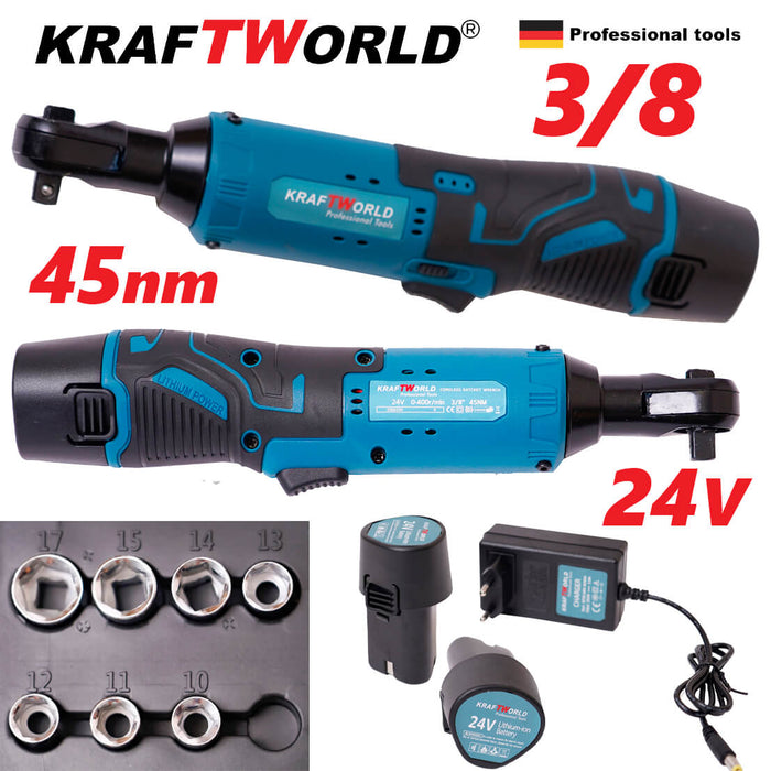Акумулаторна ударна тресчотка KraftWorld 3/8“ 24V