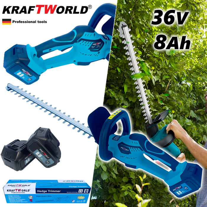 Акумулаторен храсторез 52см KraftWorld 36V 8Ah с две батерии