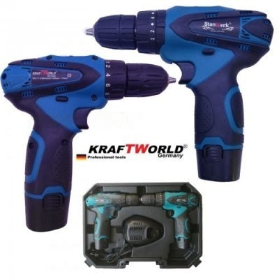 Комплект от акумулаторна бормашина и винтоверт 18V KraftWorld