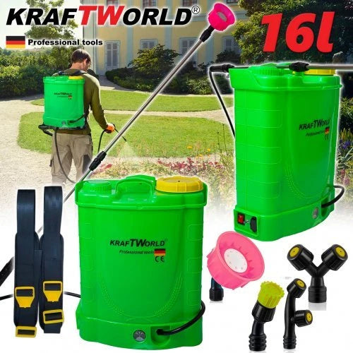 Пръскачка акумулаторна KraftWorld , 16L, 2 степени на пръскане
