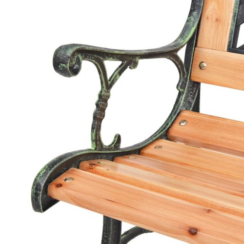 Градинска пейка, дърво и ковано желязо , 126cm седалка