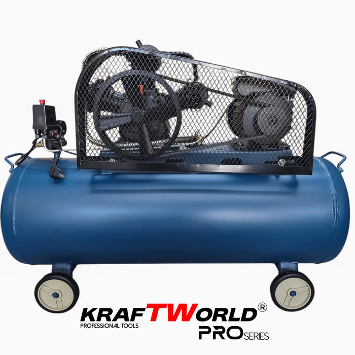 Трибутален въздушен компресор KraftWorld 200L | 4HP | 8 bar