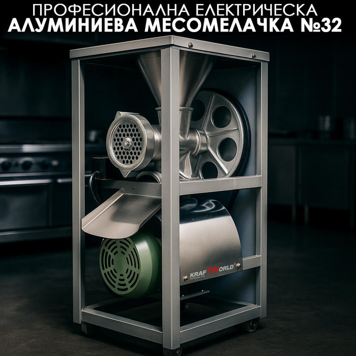 Професионална Алуминиева Месомелачка №32 с Електромотор