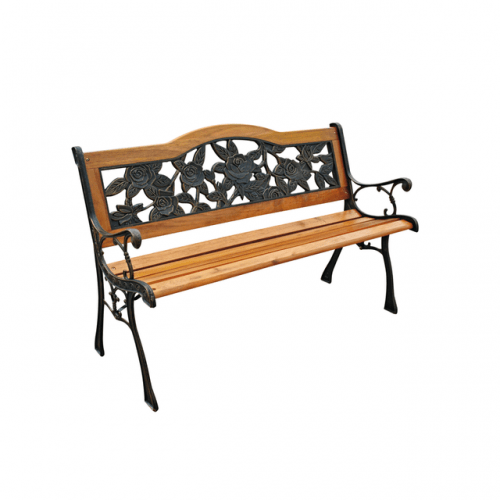 Градинска пейка, дърво и ковано желязо , 126cm седалка