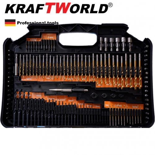 Немски Комплект битове и свредла KratWorld 246 части / бургии в куфар