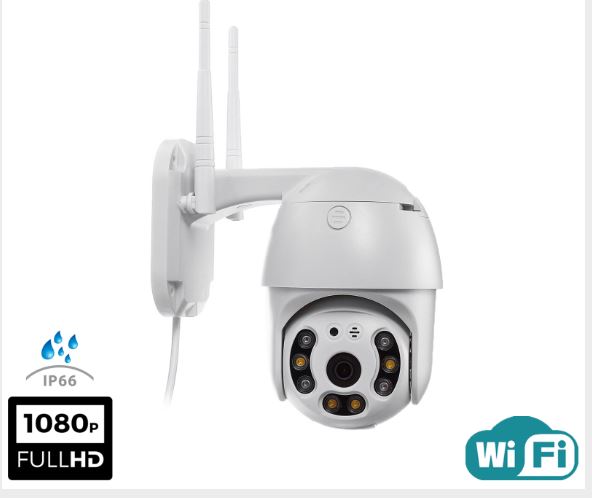 Водоустойчива Камера за Външен Монтаж с 2 антени Смарт Full HD 1080p WiFi Камера За Наблюдение, Нощно Виждане и Двупосочна Аудио Връзка