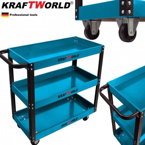 Количка за инструменти KraftWorld с 3 етажерки