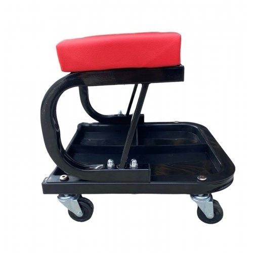 Работен стол с рафт за инструменти – подвижен стол за автосервиз до 150кг