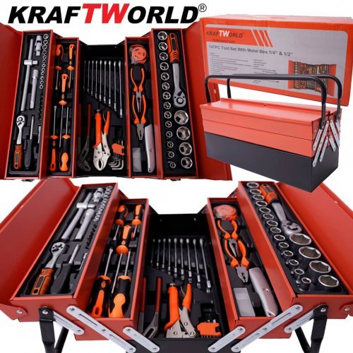 Немски Куфар с Инструменти KraftWorld 147 части