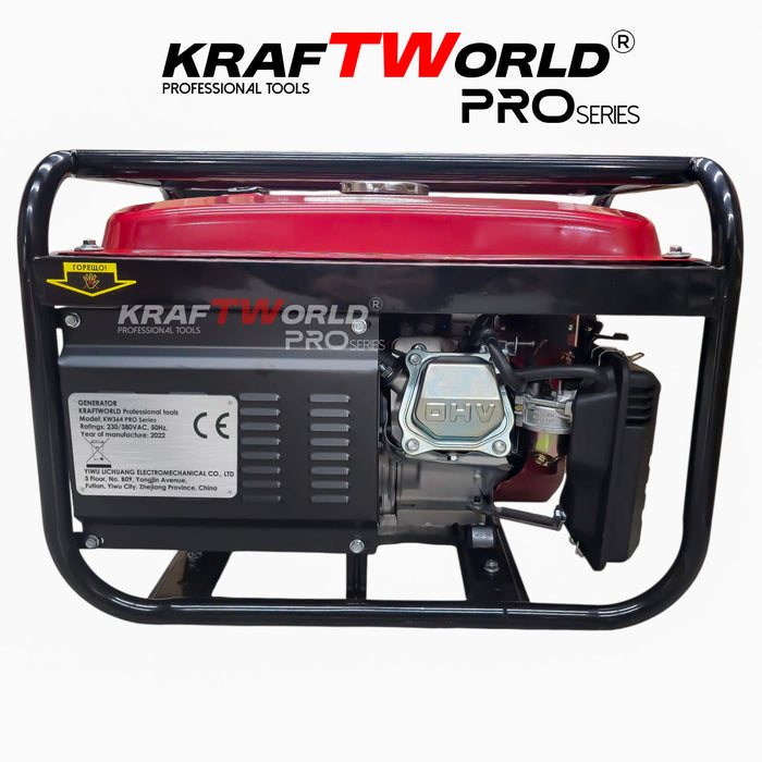 Четиритактов Бензинов генератор 4.5 kW с дистанционно запалване KraftWorld PRO Агрегат за ток с електрически старт и