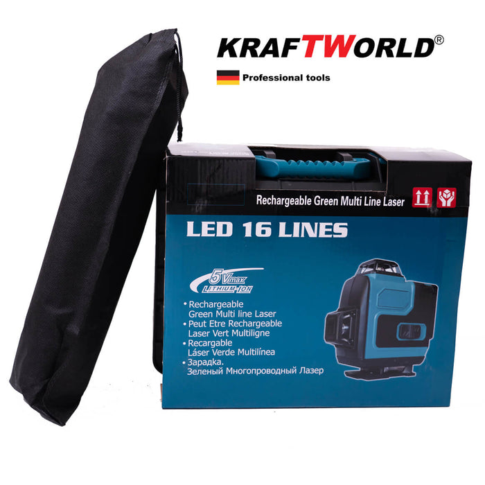 4D Лазерен нивелир KraftWorld с 16 линии ( четири точков ) - Самонивелиращ