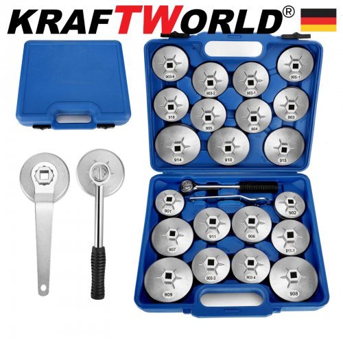 Немски Комплект за маслени филтри KraftWorld 23 части Алуминиеви
